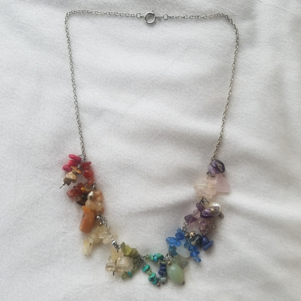 Natural gemstone chakra necklace